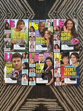 Vintage Lot of 6 US Weekly Magazines 2013 Celebrity Gossip Fashion Party Life